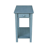 IC International Concepts International Concepts Narrow End Table, Ocean Blue - Antique Rubbed IC International Concepts