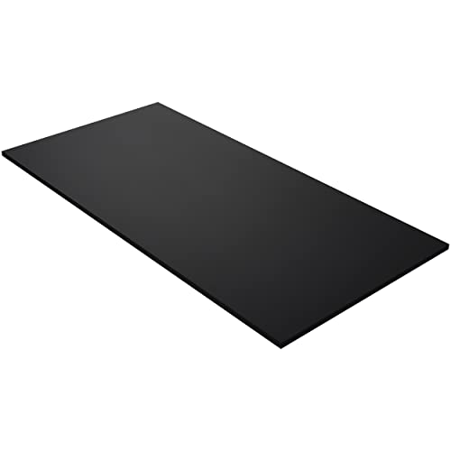 Kaboon Black Table Top 23.62" D x 59.1" W, Solid One-Piece Desktop, Universal Wood Countertop, Reversible Laminate Top, Double Desks, L-Desk DIY, for - WoodArtSupply