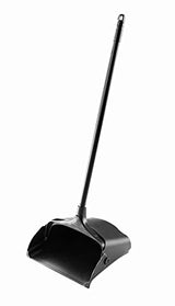 Rubbermaid Commercial Products Dustpan with Long Handle, Plastic, Black, Compatible with Any Broom for Lobby/Restaurant/Office/Home/Dog Pooper Rubbermaid Commercial Products