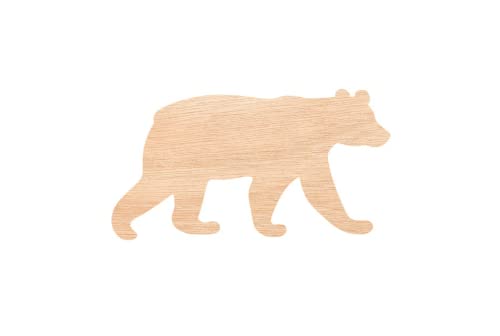 Unfinished Wood for Crafts - Wooden Bear Standing Silhoutte - Craft- Up to 24" DIY - Various Size, 1/4 Inch Thichness,1 Pcs - WoodArtSupply