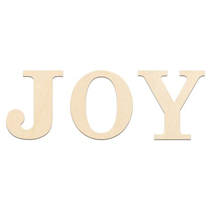 Large Size 12 Inch Wooden Letters Joy Ornaments to Paint, Christmas Decorations DIY Blank Unfinished Wood Ornament Walls Crafts Decorations,