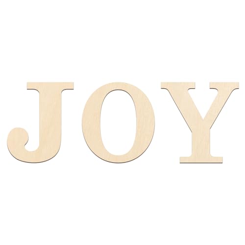 Large Size 12 Inch Wooden Letters Joy Ornaments to Paint, Christmas Decorations DIY Blank Unfinished Wood Ornament Walls Crafts Decorations, - WoodArtSupply