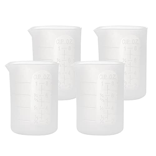 250ml Silicone Measuring Cups, Gartful 4 PCS Large Nonstick Reusable Silicone Mixing Cups Durable Easy Clean for Epoxy Resin, Casting Molds, Stain - WoodArtSupply