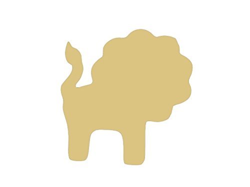 Toy Lion Cutout Unfinished Wood Play Tiger Jungle Predator Zoo Animal MDF Shape Canvas Style 1 (6") - WoodArtSupply