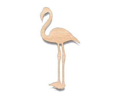 Unfinished Wood for Crafts - Flamingo Shape - African Wildlife - Large & Small - Pick Size - Unfinished Wood Cutout Shapes Zoo Jungle Safari Party -