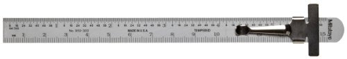 Mitutoyo 950-300, Pocket Steel Rule, 6"/150mm (1/64"/1mm), 1/2" Wide, With Pocket Clip, Chrome Mitutoyo