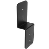 4 PCS Heavy Duty Steel Black Z Brackets 6" Post to Beam Support, Double Angle Channel Profile Corner Brace for Wood Shelves Fixing Lumber Connector eoere