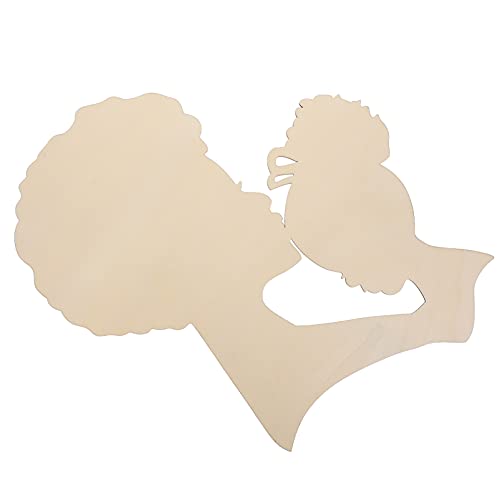 Healifty Mother's Day Wood Chips Unfinished Wood Cutout Women Face Wood Shape Wood Plywood Circles Unfinished Mother Gifts Circle Stencil Wood Tags Healifty