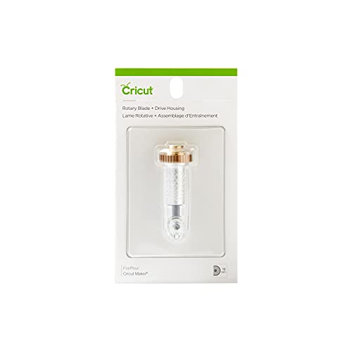 Cricut Rotary Blade + Drive Housing, Hard and Durable Cutting Blade with Drive Housing, Cuts Delicate Papers & Unbacked Fabric for Personalized Cricut