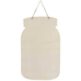 Blank Mason Jar Unfinished Wood Hanging Wall Decor Sign - 15.69 x 9.56 Inches Woodpile Fun!