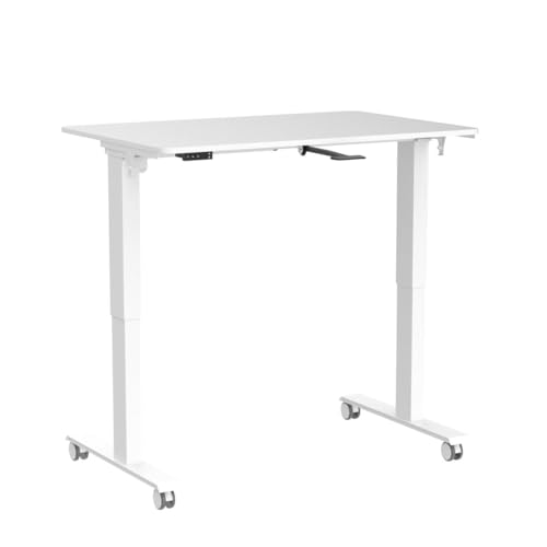 AVLT 50" Electric Standing Desk with Tilting Tabletop (4 ft 7 inches) – Height Adjustable Dry Erase Top Whiteboard and Rolling Casters – 2 Leg AVLT