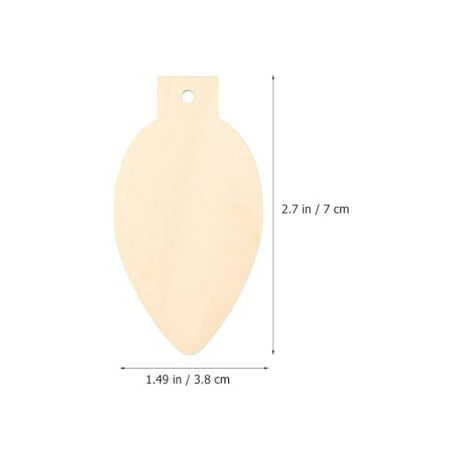 ABOOFAN Light Bulb Wood Cutouts 100pcs Christmas Unfinished Light Bulbs with Ropes Light Bulb Slices Discs Tags for DIY Crafts Xmas Hanging Ornaments ABOOFAN