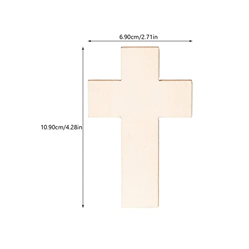 Abaodam 20Pcs Cross Blank Wood Cutouts Easter Cross Wooden DIY Crafts Unfinished Cross Shaped Wooden Pieces Cross Shaped Hanging Ornaments Abaodam