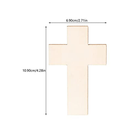 Abaodam 20Pcs Cross Blank Wood Cutouts Easter Cross Wooden DIY Crafts Unfinished Cross Shaped Wooden Pieces Cross Shaped Hanging Ornaments Abaodam