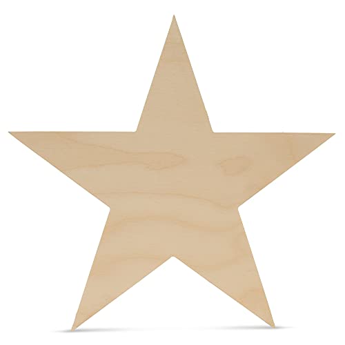 Wooden Star Shapes, 8 Inch Large Patriotic Natural Wood Cutouts, Bag of 3, Unfinished DIY Craft Wall Decor by Woodpeckers - WoodArtSupply