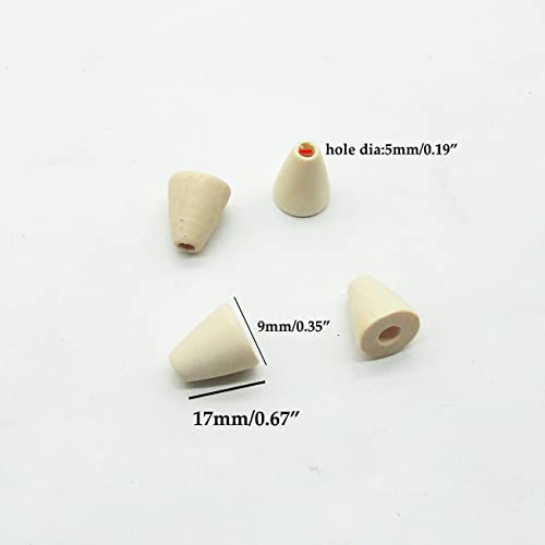 50 Pcs Wood Cone Shaped Beads Unfinished Geometric Wooden Loose Beads for Jewelry DIY Crafts