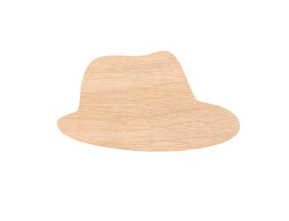 Unfinished Wood for Crafts - Wooden Fedora Shape - Hat - Craft - Various Size, 1/8 Inch Thickness, 1 Pcs