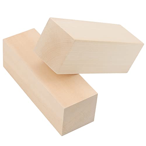 6 Pack Basswood Carving Blocks Kit, 6 x 2 x 2 Inch Unfinished Bass