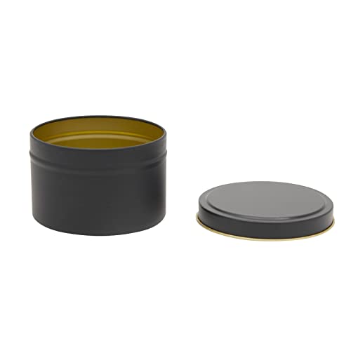 Bright Creations 24 Pack Candle Tins 8 oz with Lids and Labels for Candle Making (Black) - WoodArtSupply