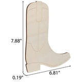 Unpainted Cowboy Boot Wood Shape Decor - 7.88 x 6.81 Inches - for Arts and Crafts Woodpile Fun!