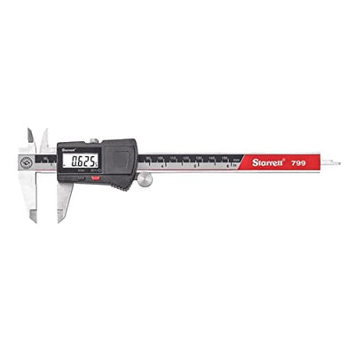 Starrett Stainless Steel Electronic Slide Caliper - 0-6" Range, 0005" Resolution, LCD Display, Fine Adjustment Thumb Wheel, in/mm Conversion -
