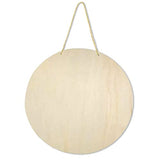 YRONTY 1Pcs 12Inch Unfinished Wood Circles with Hanger Rope, 0.1Inch Thick Blank Wood Rounds Slices Wood Circles for Crafts, Door Hangers, Painting, YRONTY