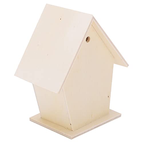 Wooden Bird House, DIY Bird Feeder Houses Unfinished Birdhouse Decorative for Decorations Indoors Gardens(Single Layer No. 3) - WoodArtSupply