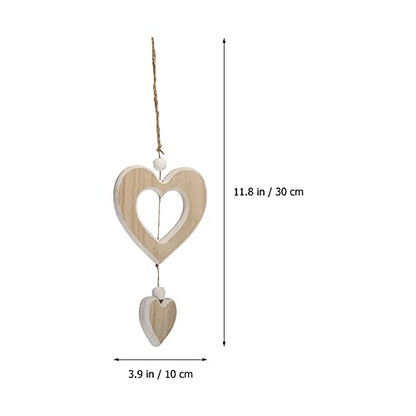 1pc Wooden Heart Pendant Wooden Heart Ornaments Unfinished Heart Ornaments Party Favor Decor Rustic Heart Shape Decor Home Wooden Tags Wooden Decor