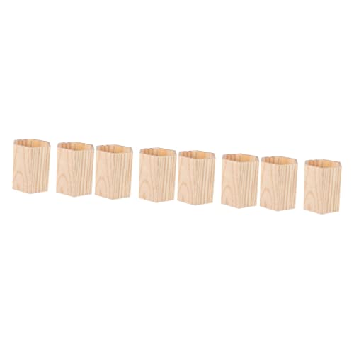 SEWACC 8 pcs Hexagon Compartments Organizers Multi Planter Toothbrush Color Holder Tube Wood Unpainted Unfinished Bedroom DIY Stand Stationery Crafts SEWACC