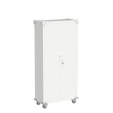 VINGLI 72" Tall Metal Storage Cabinets with Doors and 4 Adjustable Shelves for Garage, Office, Classroom, Laundry&Utility Room with Wheels, Grey, 32W VINGLI