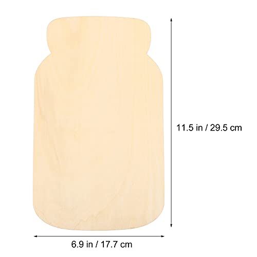 Healifty 5pcs Mason Jar Wood Chips DIY Wood Ornaments Wood Slices Wood Slice Crafts Wood Cutouts to Paint Unfinished Wood Shapes Ornament Crafts Wood Healifty