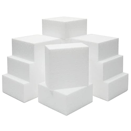 Juvale 12 Pack Foam Blocks for Crafts, Polystyrene Brick Rectangles for Floral Arrangements, Art Supplies, Holiday Decor (4 x 4 x 2 in, White) Juvale