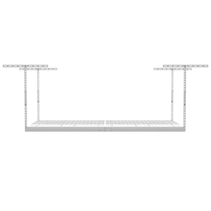 SafeRacks 4x8 Overhead Garage Storage Rack Heavy Duty - White (18"-33") - Holds 600 lb - WoodArtSupply