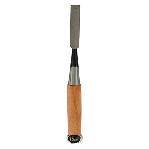 Sakura Woodcarving Carpenters Socket Chisel 15mm Affordable Japanese Wood Carving Woodworking Tool, SK-5 Steel Blade, Oire Bench Wood handle - WoodArtSupply