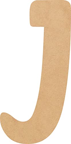 Unfinished Wooden Letter 8 Inch Craft, Wood Letter J Alphabet Nursery Decor, Muthike MDF Wall Hanging Door Hanger NEXTCraft