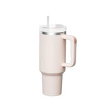 KISSKIND 40 oz tumbler with handle Travel Mug Straw Covers Cup with Lid Insulated Quencher Stainless Steel Water Iced Tea Coffee Gift ROSE… KISSKIND