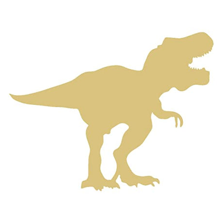 T-Rex Cutout Unfinished Wood Dinosaur Animal Prehistoric History Play Room Door Hanger MDF Shaped Canvas Style 2 (12") Diverse Woodworking