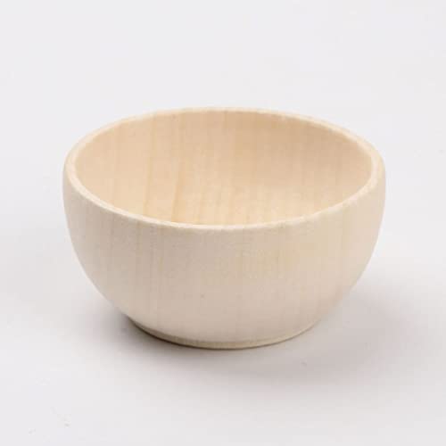 Toddmomy 5Pcs Wooden Craft Bowls Unfinished Wooden Bowls Wood Bowls Unpainted Mini Wooden Bowls for Crafts DIY Painting Art Projects Decor