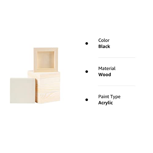 ADXCO 8 Pack Wood Panels 4 x 4 Inch Unfinished Wood Canvas Wooden Panel Boards for Painting, Pouring, Arts Use with Oils, Acrylics ADXCO