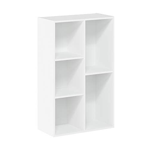 Furinno Luder Bookcase / Book / Storage , 5-Cube, White Furinno