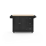 Homestyles Dolly Madison Kitchen Cart with Wood Top and Drop Leaf Breakfast Bar, Rolling Mobile Kitchen Island with Storage and Towel Rack, 54 Inch homestyles