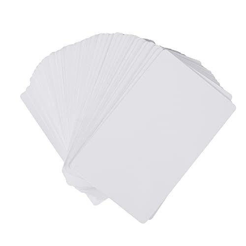 100pcs White Sublimation Metal Business Cards Laser Engraved Metal Business Cards Sublimation Blanks 3.4x2.1in Thicknes (0.32mm) (White)