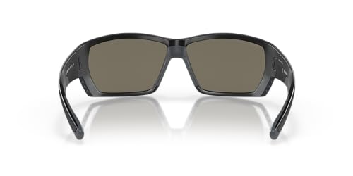 Costa Del Mar Men's Tuna Alley Polarized Rectangular Sunglasses, Matte Black/Grey Blue Mirrored Polarized-580G, 62 mm Costa Del Mar