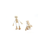 TEHAUX 16 Pcs Unfinished Wooden Doll Peg Doll Kit Wooden Peg Figures Wood Craft Supplies Plain Peg DIY Toys Robots Wooden Shapable Robot Cartoon TEHAUX