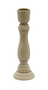 7 Inch Tall Unfinished Wooden Candlesticks with Metal Candle Holder Cup Center - Versatile & Customizable Decor for Crafting, Home, and Group Creative Hobbies