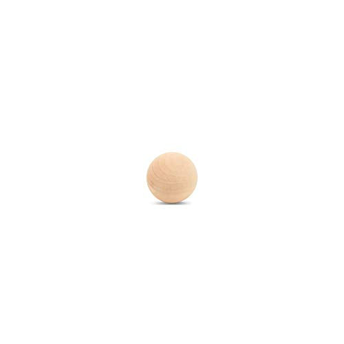 1 inch Wooden Round Ball, Bag of 50 Unfinished Natural Round Hardwood Balls, Smooth Birch Balls, for Crafts and DIY Projects (1 inch Diameter) by