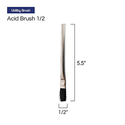 Pro Grade - Acid Brushes - 144 Count 3/8" Boar Hair Acid Flux Brushes - WoodArtSupply