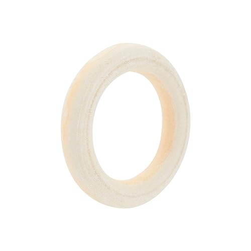 Bright Creations 80 Pcs Unfinished Oval Wood Beads and Round Wooden Rings for Macrame Supplies, DIY Crafts - WoodArtSupply