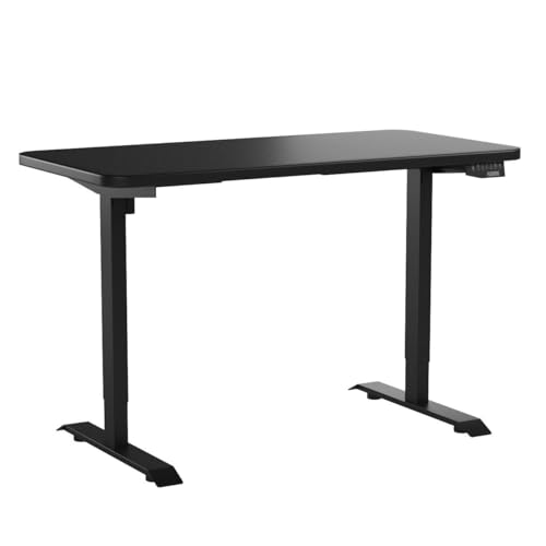 FLEXISPOT EN1 Electric Height Adjustable Standing Desk 55 x 28 Inches Whole-Piece Board Memory Controller Home Office Desk(Black Frame + 55" Black - WoodArtSupply