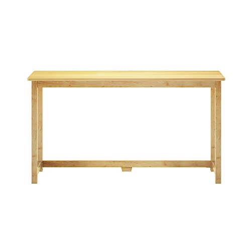 Plank+Beam Solid Wood Writing Desk, Simple Desk for Bedroom, Home Office Study Desk, 55.25 Inch, Natural - WoodArtSupply